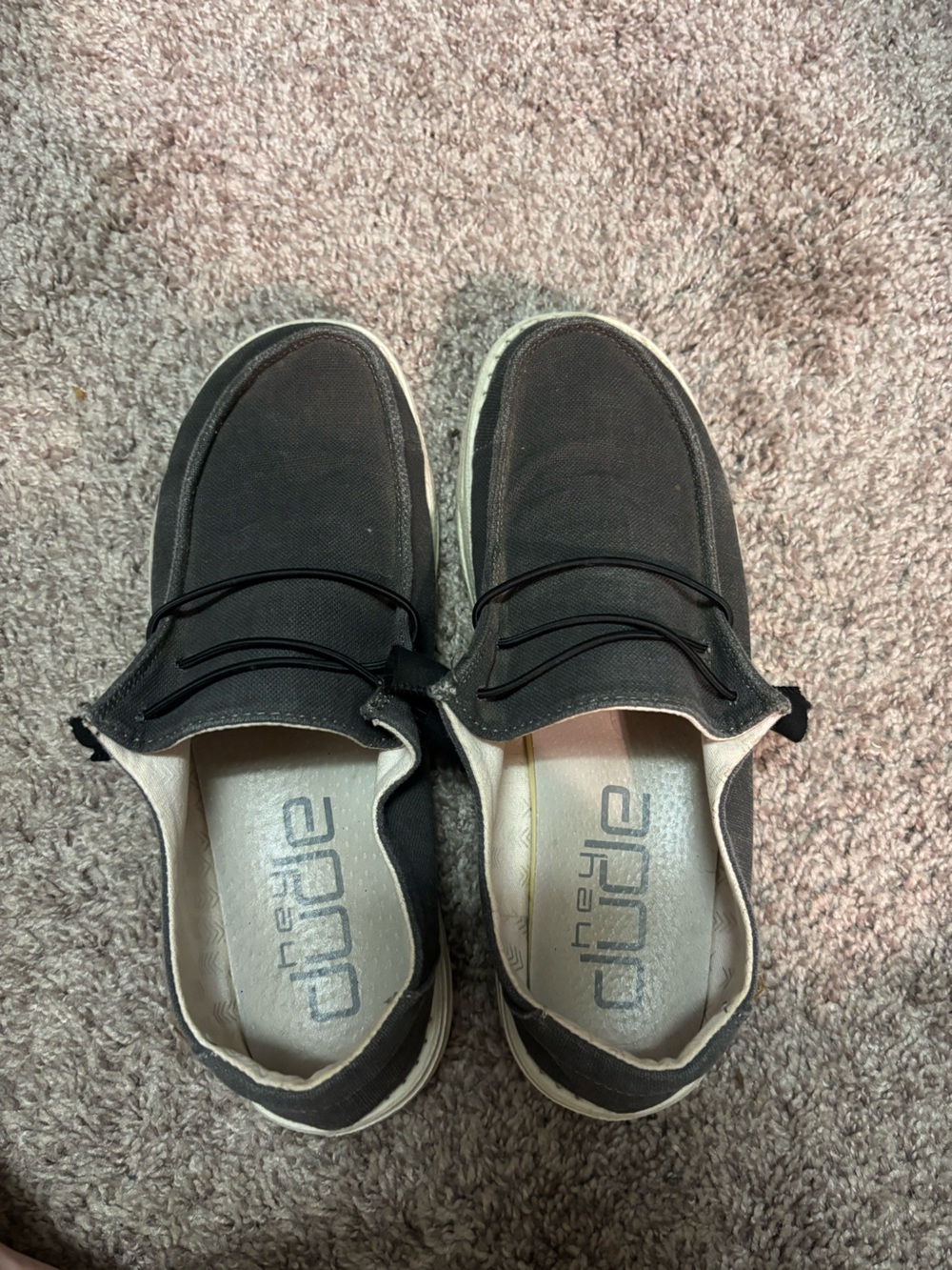 Women's Casual Slip-On Canvas Hey Dude Shoes in Dark Gray